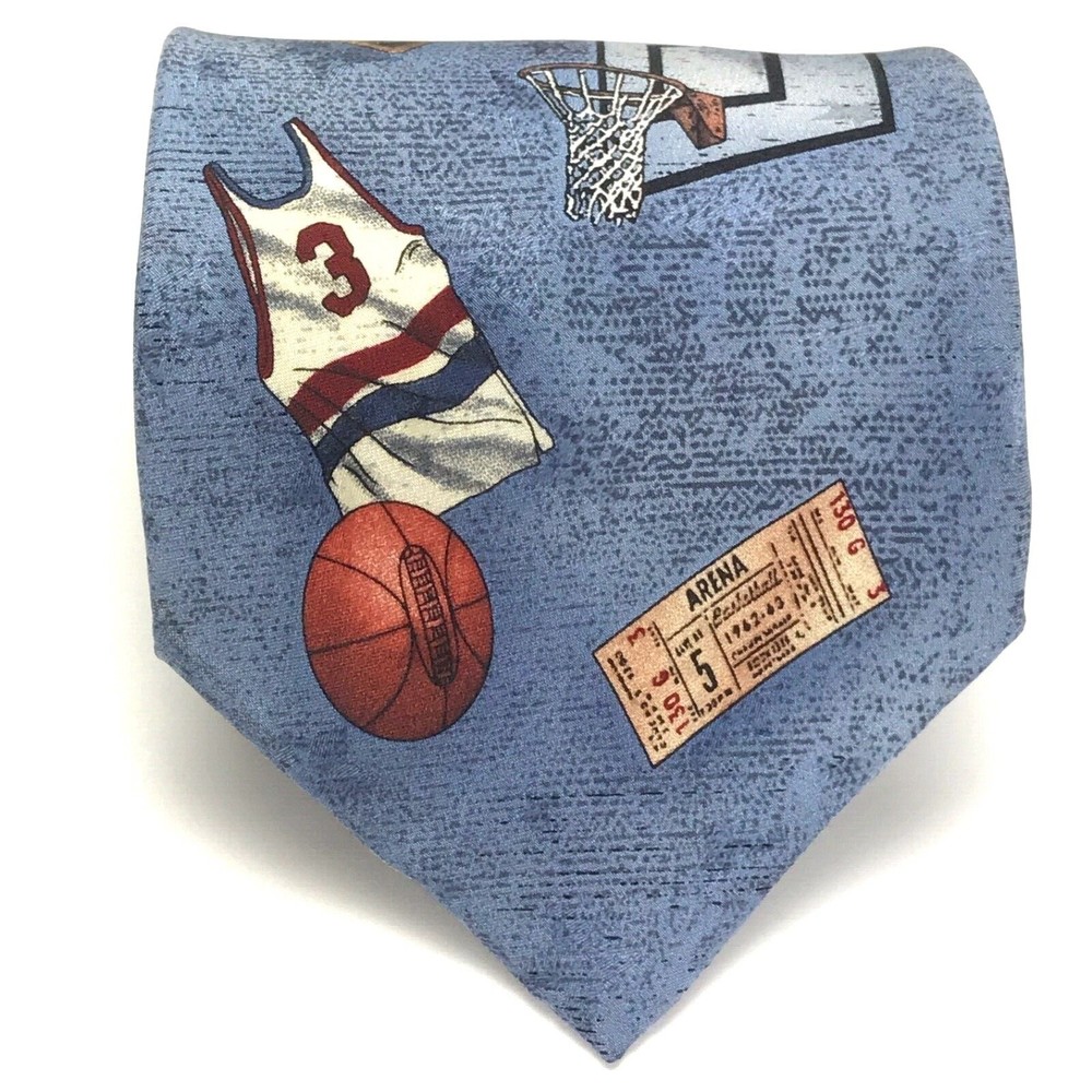 Americana Series " Early Basketball " Circa 1963 Vintage Tie Men's Silk Necktie - Picture 2 of 9